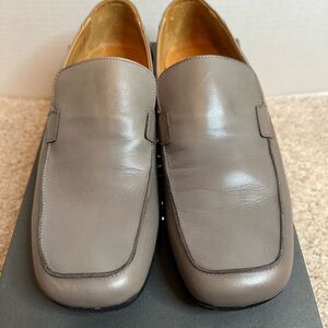 Mercanti Fiorentini Clip Grey Leather Loafers, size 8M, pre loved